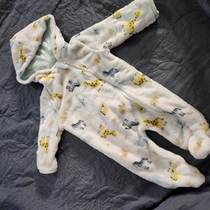 Little Beginnings Baby Fleece Zip-Up Hooded Footed Sleeper - 0-3 Months
